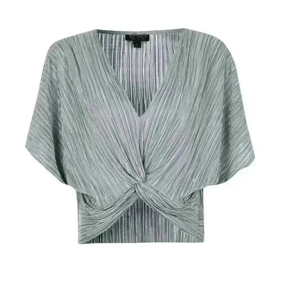 Missguided Women's Silver Poly/Spandex Top - Picture 1 of 7